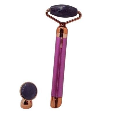 Електричний ролик - масажер для обличчя Flawless Facial Roller Фіолетовий із золотистим