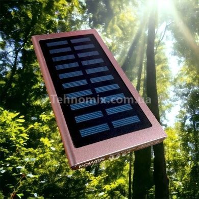 Power bank 20000mAh із сонячною панеллю Solar Charger Рожевий