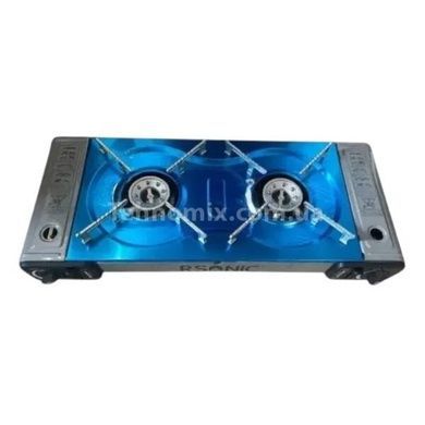 Плита газовая на 2 конфорки для туристических газовых баллонов 2.3KW RSONIK 4016 Черная