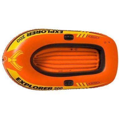 Човен надувний з веслами та насосом в комплекті 185х94х41см Intex EXPLORER 58331 Помаранчевий