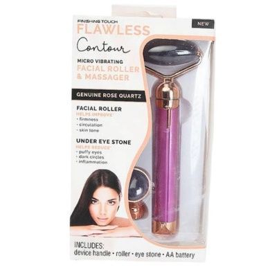 Електричний ролик - масажер для обличчя Flawless Facial Roller Фіолетовий із золотистим