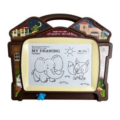 Столик для рисования с магнитной доской детский со штампами Magnetic Drawing Board Бежевые ножки