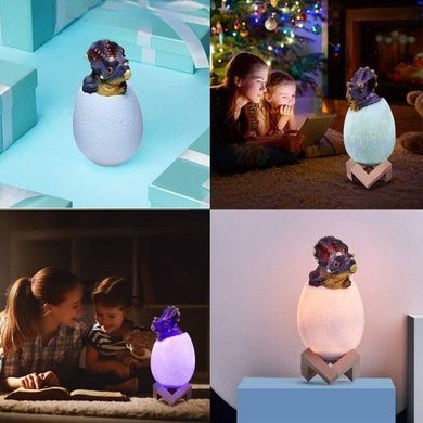 Нічник з підсвічуванням Динозавр в яйці Трицератопс RGB USB Remote Dinosaur light