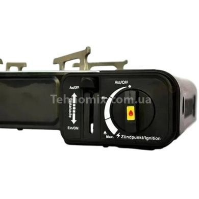 Плита газовая на 2 конфорки для туристических газовых баллонов 2.3KW RSONIK 4016 Черная