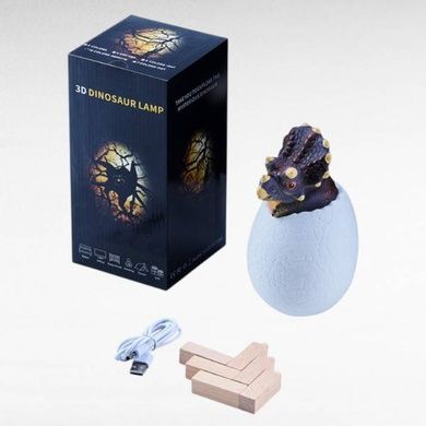 Нічник з підсвічуванням Динозавр в яйці Трицератопс RGB USB Remote Dinosaur light