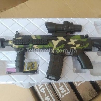 Автомат игрушечный с оптическим прицелом стреляющий орбизами 500шт М-416 Камуфляж