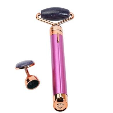 Електричний ролик - масажер для обличчя Flawless Facial Roller Фіолетовий із золотистим