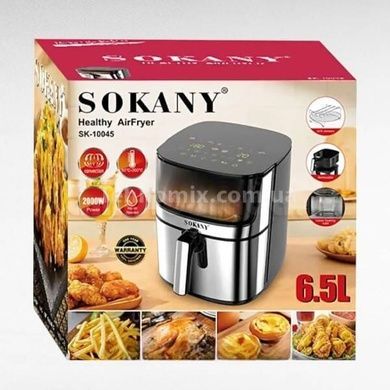 Аерофритюрниця 6,5л 40x35x35см 2000Вт Sokany SK-10045 Чорна з сірим