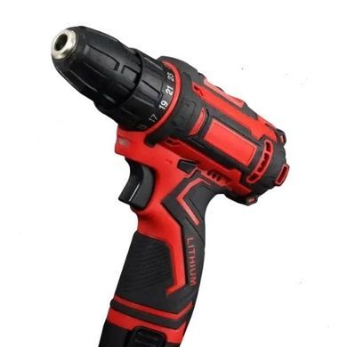 Шуруповёрт аккумуляторный с насадками KRAFFTEC 24V Чёрный с красным