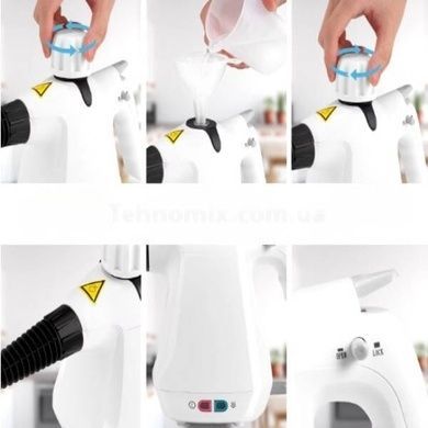 Багатофункціональний ручний пароочисник Handheld Steam Cleaner Білий
