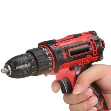 Шуруповёрт аккумуляторный с насадками KRAFFTEC 24V Чёрный с красным