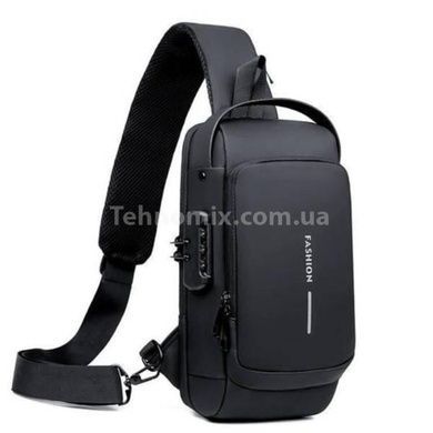 Сумка нагрудна з протиугінним замком з паролем Backpack AND XL1228 Чорна