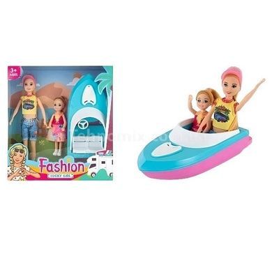 Игровой набор Куклы на водной прогулке ST 5612-8 Голубой с розовым