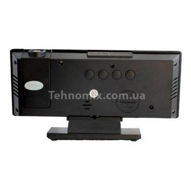 Часы электронные LED DS 3618 LP с проектором времени Черные с зеленой подсветкой