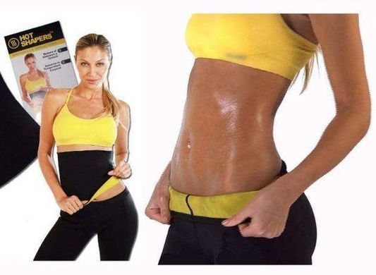 Пояс для похудения Hot Shapers цельный Черный с желтым р-р L