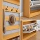Обувная полка с вешалкой для одежды и сумок 24*80*220см STL-MD 75 Светло-коричневая с белыми фасадами