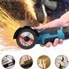 Миниболгарка аккумуляторная с двумя аккумуляторами KRAFFTEC 24V Черная с голубым