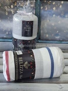 Простирадло на гумці (180х200см) з наволочками (50х70см) Belizza Stripe mixel Фланель Бавовна