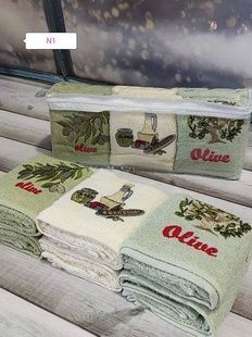 Рушники кухонні Mame Alivka 30х50см Махра набір 6шт ПВХ упаковка