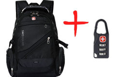 Рюкзак Swiss gea 8810 з дощовиком + замок в подарунок Black