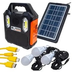 Портативна сонячна система Solar RT-903BT Радіо, Bluetooth колонка, вбудований акумулятор, 3 лампочки 3W