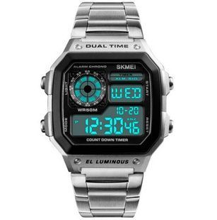 Часы мужские тактические Skmei Ripple Silver 1335S
