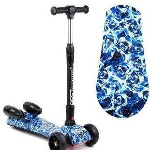 Самокат трехколесный с парогенератором и музыкой, складной руль Best Scooter MAXI Синий