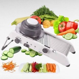 Терка-овочерізка з 18 змінними насадками MULTIFUNCTIONAL MANDOLIN SLICER A43 Біла з сірим
