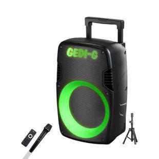 Bluetooth-колонка аккумуляторная с колесами и ручкой USB, TF-карта, AUX Gedi-1219 Черная