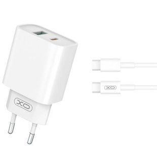 Мережевий зарядний пристрій блок живлення XO CE02A PD20W+QC18W fast charging CE Type-c