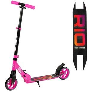 Самокат двухколесный с алюминиевым тормозом R-21071 Best Scooter Черный с розовым