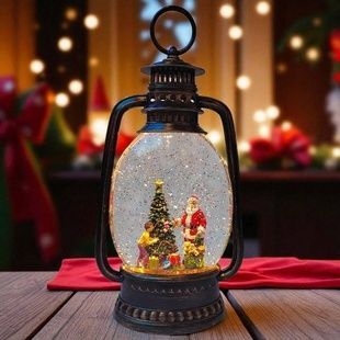 Новогодний ночник Винтажный фонарь Наряжаем елку XMAS WDL-24028D Коричневый