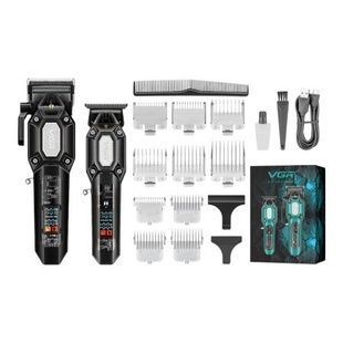 Комплект акумуляторний триммер та машинка для стрижки волосся VGR V-600&900 BLACK Чорний