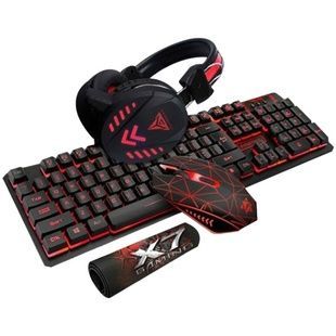 Игровой комплект проводной с подсветкой(клавиатура, мышь, наушники, коврик) 4в1 Gaming