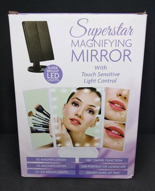 УЦІНКА! Косметичний складний дзеркало Led Mirror з LED підсвічуванням (УЦ-№108) white