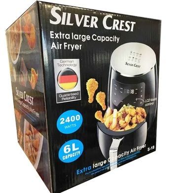 Цифровая безмасляная фритюрница Silver Crest Air Fryer S-18 2400W 6L