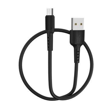 Кабель BOROFONE BX16 USB to Micro 2A, 1m, PVC, TPE connectors, Black