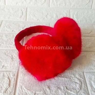 Теплые наушники из искусственного меха Красные