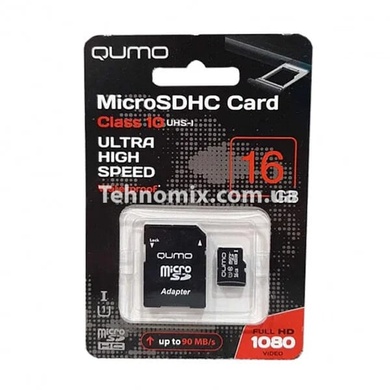 Карта пам'яті QUMO 16 Gb Class 10 UHS-1 з SD адаптером