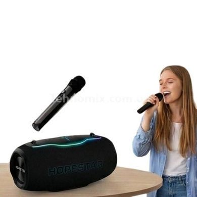 Колонка з мікрофоном акумуляторна 24000 mAh 186х404мм Hopestar H86 180W Чорна
