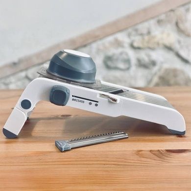 Тёрка-овощерезка с 18 сменными насадками MULTIFUNCTIONAL MANDOLIN SLICER A43 Белая с серым