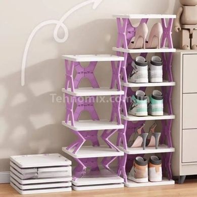 Полиця для взуття та речей на 3 яруси Shoe rack Фіолетова