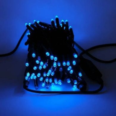 Гірлянда вулична лінійна 8м 80LED 220V wire still 4486 AND 9-5 Чорний дріт, синє світло
