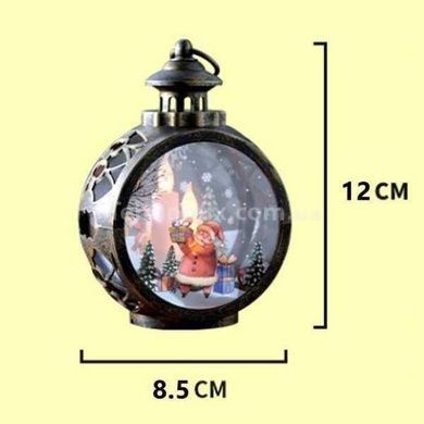 Ліхтар новорічний декоративний круглий Дід Мороз 7979 Білий