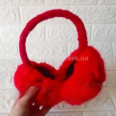 Теплые наушники из искусственного меха Красные