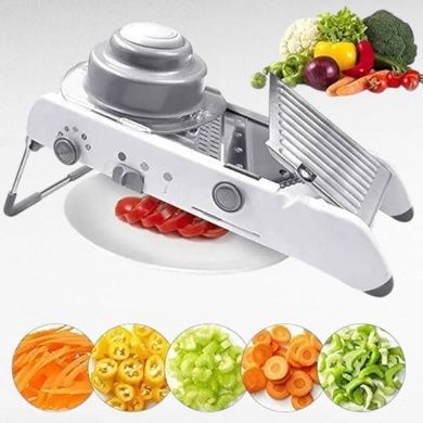 Тёрка-овощерезка с 18 сменными насадками MULTIFUNCTIONAL MANDOLIN SLICER A43 Белая с серым