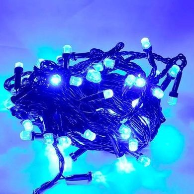 Гірлянда вулична лінійна 8м 80LED 220V wire still 4486 AND 9-5 Чорний дріт, синє світло