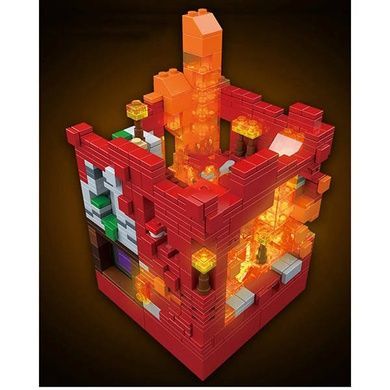 Конструктор Minecraft Сражение в подземелье с LED подсветкой 356 деталей Красный