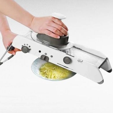 Тёрка-овощерезка с 18 сменными насадками MULTIFUNCTIONAL MANDOLIN SLICER A43 Белая с серым