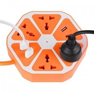 Мережевий фільтр-подовжувач 220V (4 розетки + 4 USB)